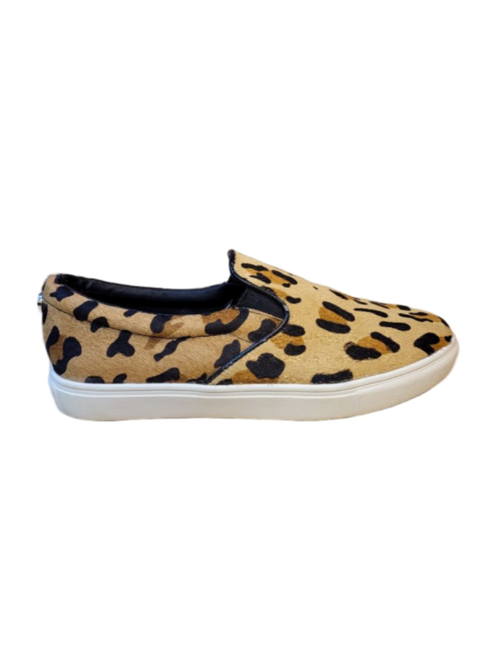 Steve Madden Ecentrcl Tan Black Fuzzy Slip-On Women's Shoes